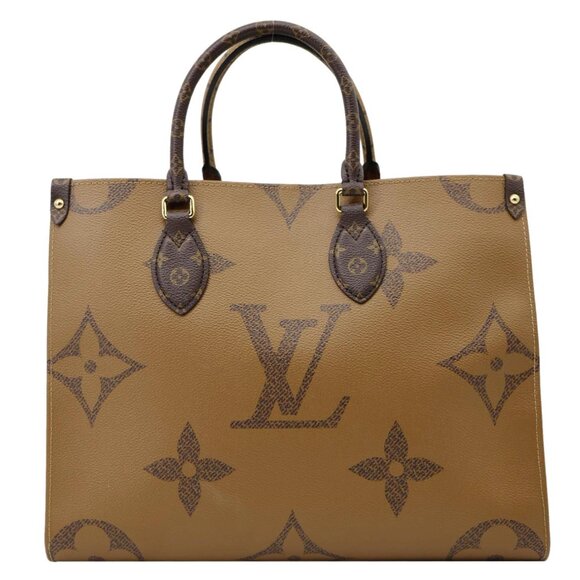 Louis Vuitton  Onthego MM Giant Monogram Reverse Canvas Tote Bag Brown - Picture 1 of 11